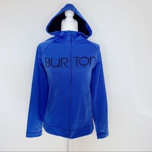 ❗️Burton Blue Full Zip Up Fleece Hooded WB Peak Hoodie Sweatshirt Size M Medium